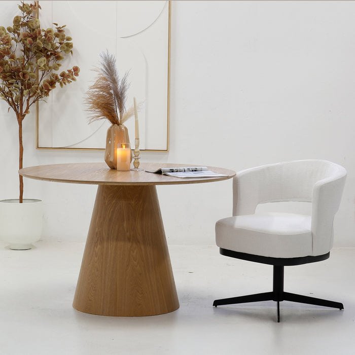 Giga Meubel - Eettafel Rond - Naturel - 120x120x75cm - Fynn