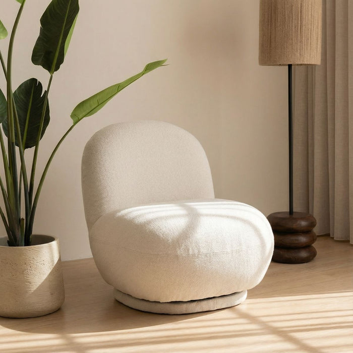 DÉJA Living - Draaifauteuil Wit 85cm - Stof - Boone