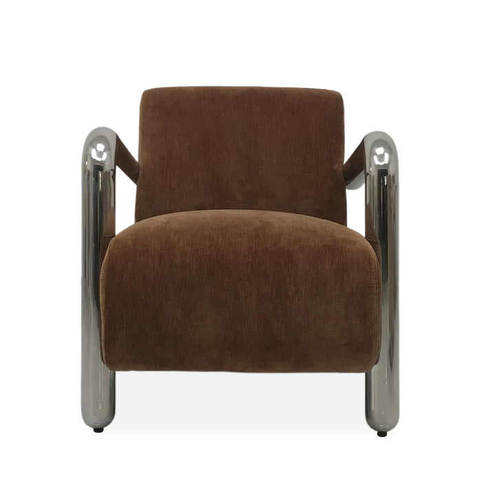 DÉJA Living - Fauteuil Bruin|Chrome Stof - 70x85x75cm - Tolga