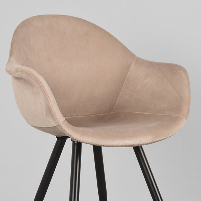 LABEL51 - Eetkamerstoel Forli - Zand Fluweel - Zwart Metaal