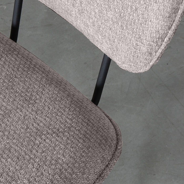 LABEL51 - Eetkamerstoel Liva - Stone Elite - Zwart Metaal