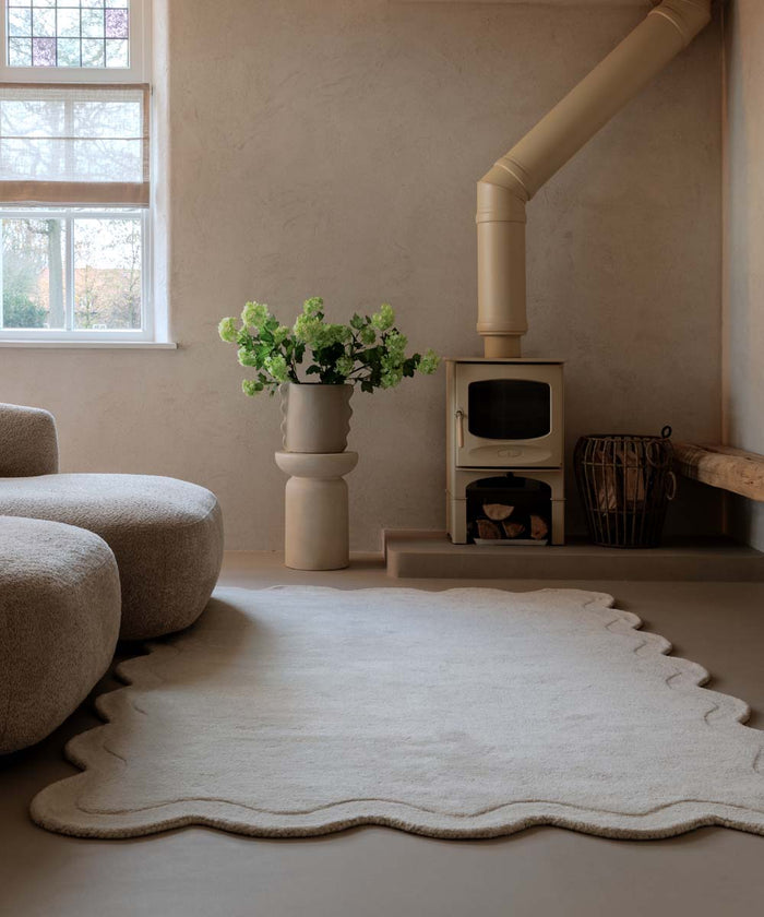 Nordic Weavers Organisch design vloerkleed - Balans Swirl ivoor -