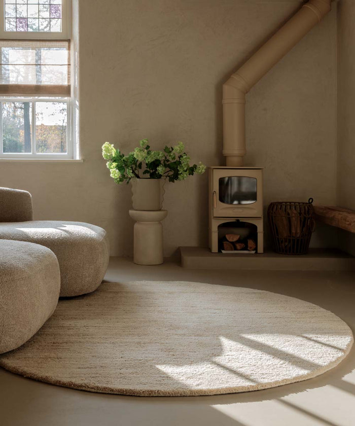 Nordic Weavers Rond berber vloerkleed - Nomad beige - 200 cm