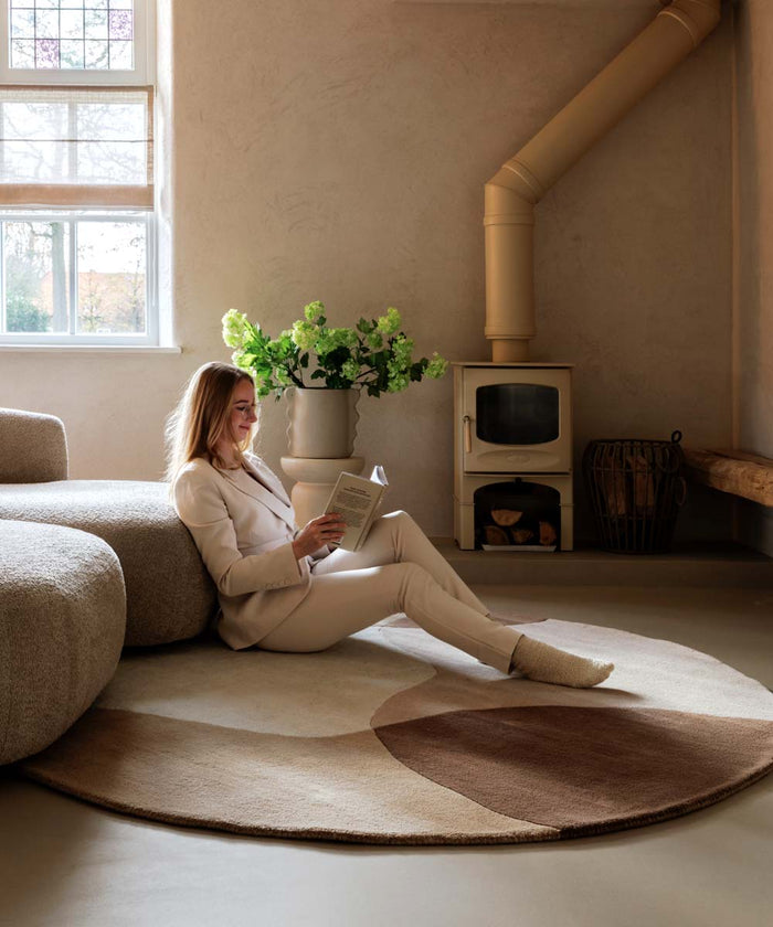 Nordic Weavers Rond wollen vloerkleed - Dune beige - 300 cm