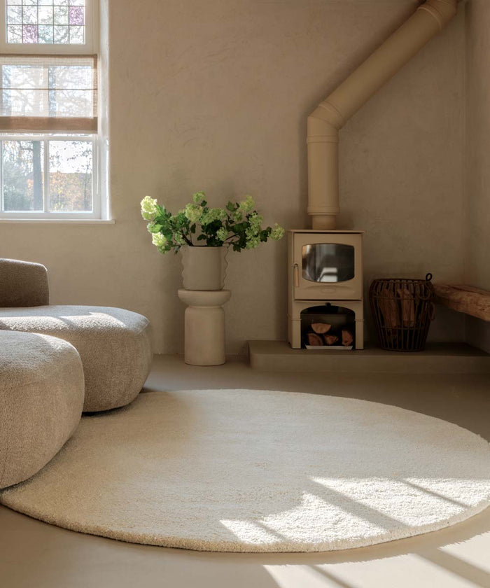 Nordic Weavers Rond berber vloerkleed Nomad ivoor - 300 cm