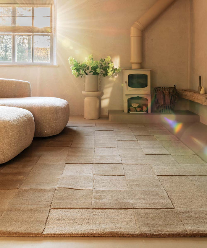 Nordic Weavers Retro vloerkleed - Summit Check beige - 300x400 cm