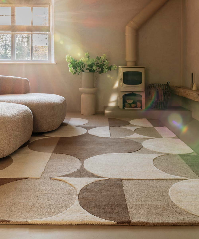 Nordic Weavers Retro vloerkleed - Summit Circles beige - 300x400 cm