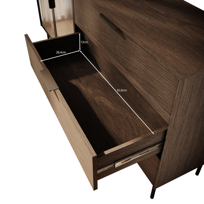 Meubella - Lomo - Dressoir 3 lades - Beige - 181 cm