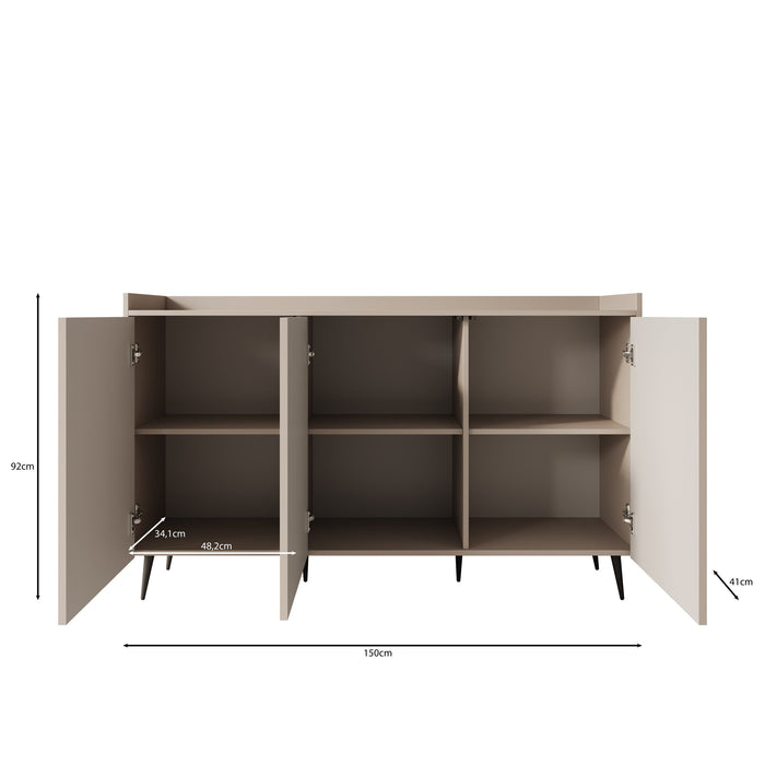 Meubella - Asty - Dressoir - Donker eiken - 150x41x92 cm