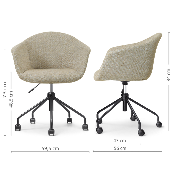 Nolon Nout-Otis bureaustoel taupe melange - zwart onderstel
