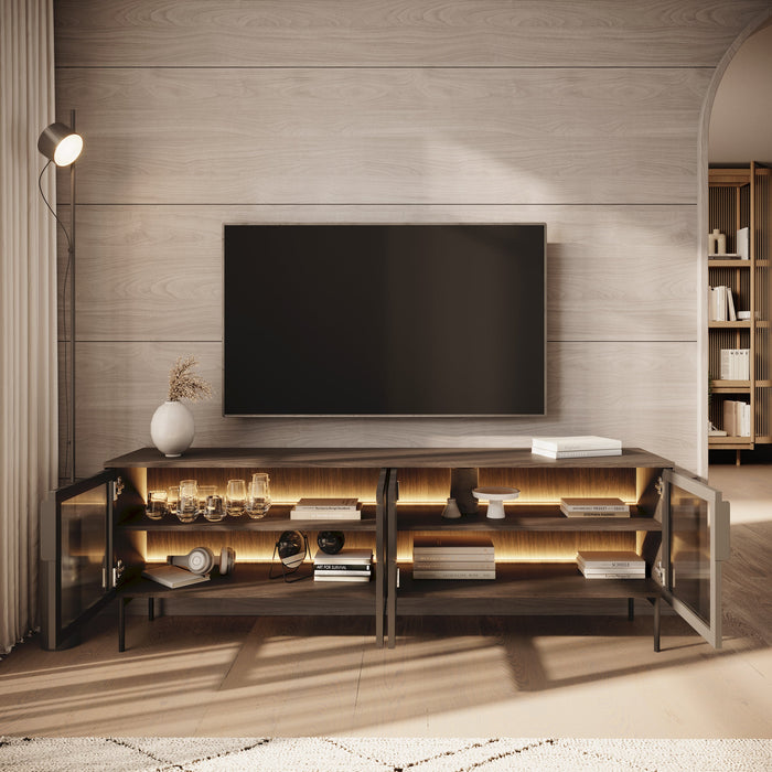 Meubella - Lomo - TV-Meubel - Donker eiken - 181 cm