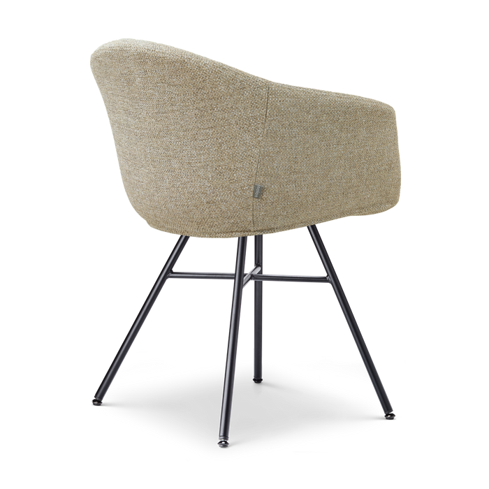 Nolon Noa-Otis Eetkamerstoel Taupe Melange - met Armleuning - Zwart