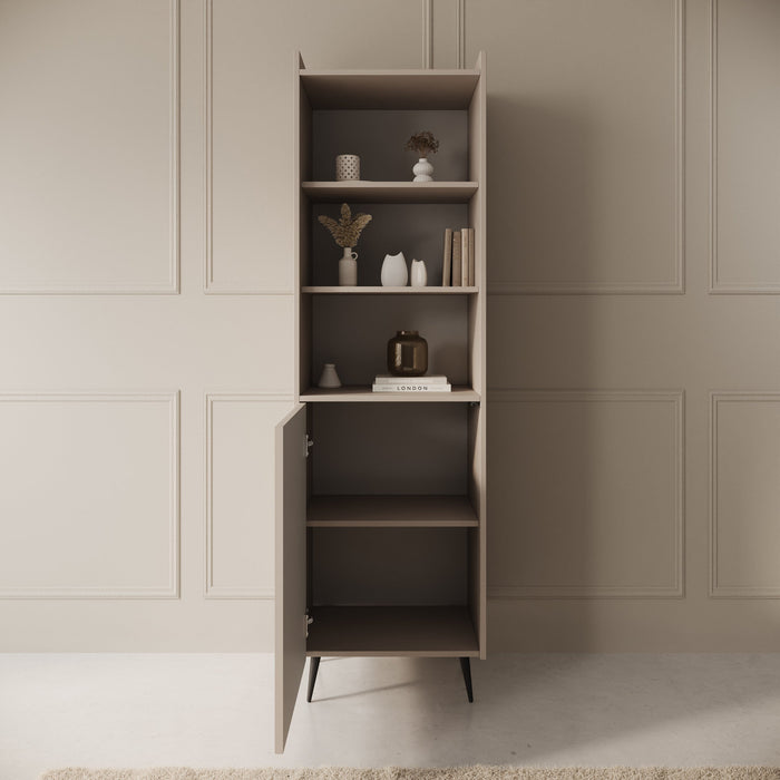 Meubella - Asty - Boekenkast - Beige - 52x41x180 cm