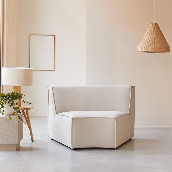 Tikamoon - Modulaire lounge hoekfauteuil Dario van beige stof