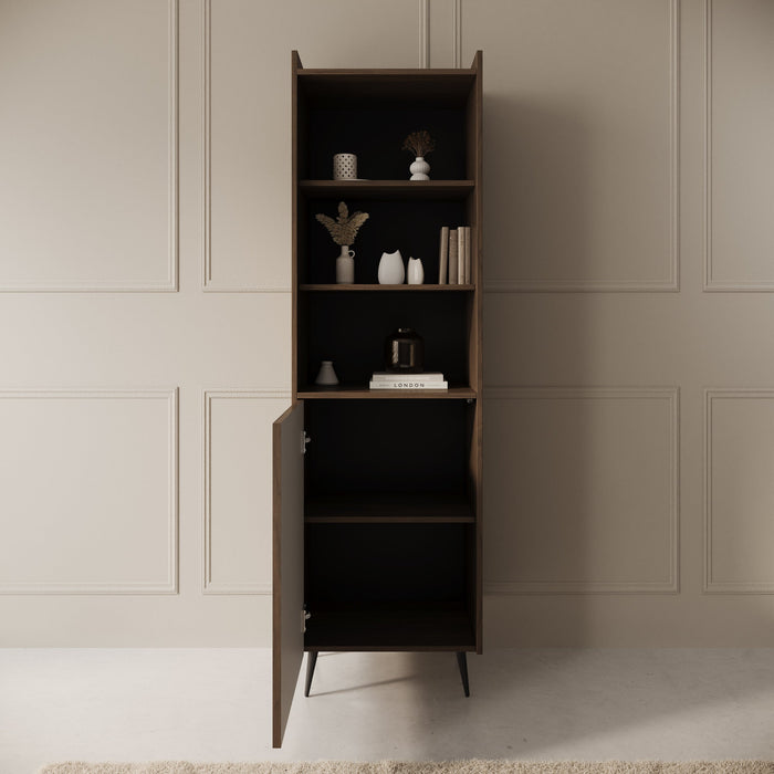 Meubella - Asty - Boekenkast - Donker eiken - 52x41x180 cm