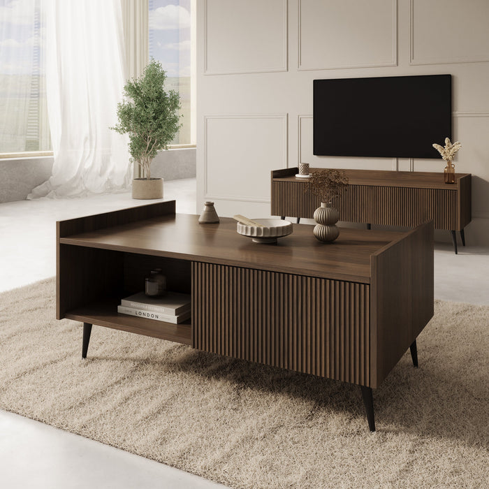 Meubella - Asty - Salontafel - Donker eiken - 100 cm