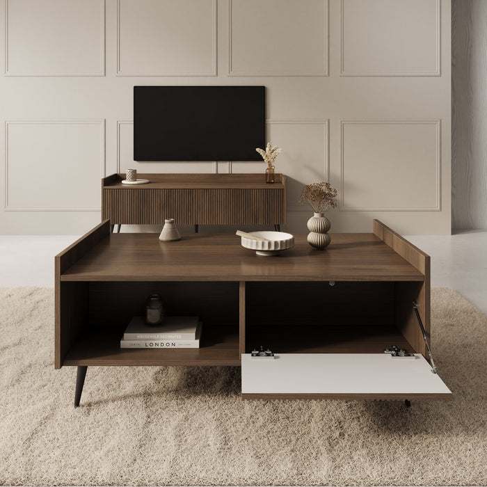 Meubella - Asty - Salontafel - Donker eiken - 100 cm