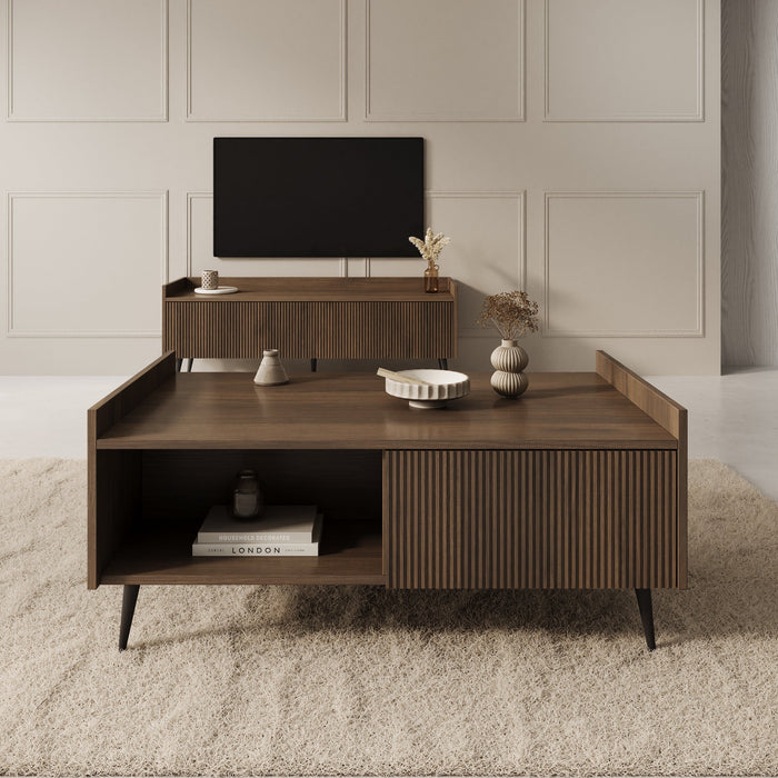 Meubella - Asty - Salontafel - Donker eiken - 100 cm