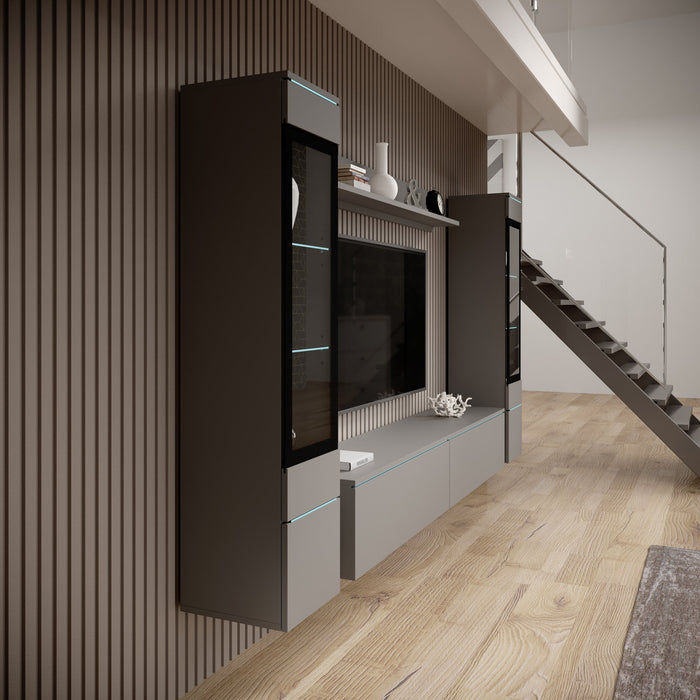 Meubella - Variety - Wandmeubel - Grijs - 180x33x32 cm