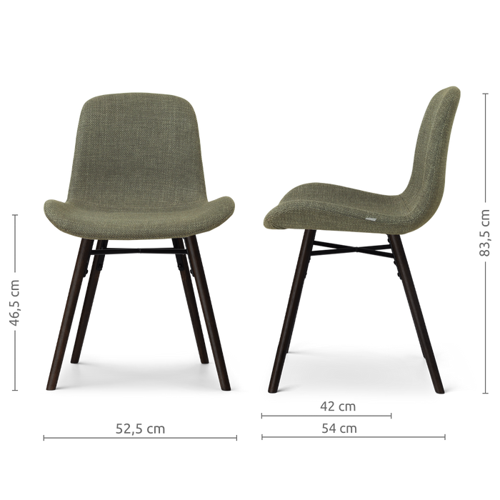Nolon Nena-Fé eetkamerstoel forestgroen - zwart houten onderstel
