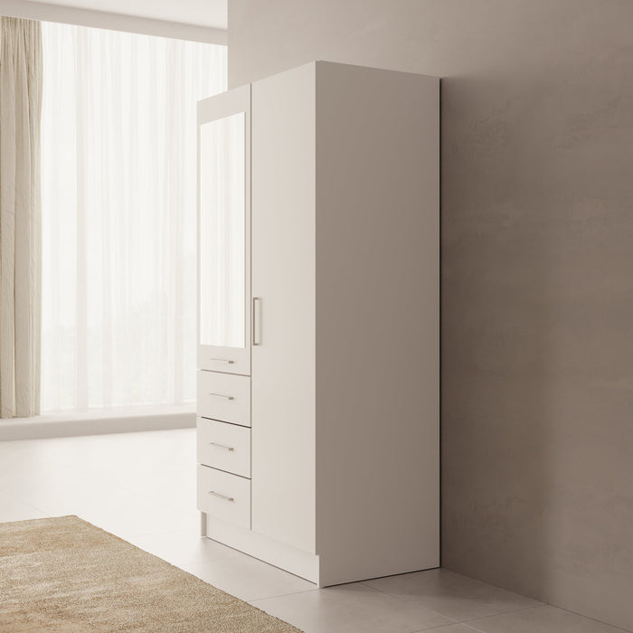 Meubella - Komodo - Kledingkast met 2 deuren - Wit - 101x61x201 cm