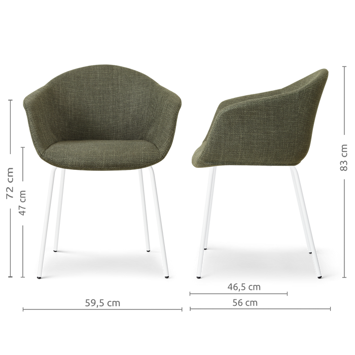 Nolon Noa-Otis eetkamerstoel forestgroen - wit onderstel