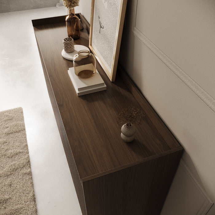 Meubella - Asty - Ladekast met 6 lades - Donker eiken - 150x41x92 cm