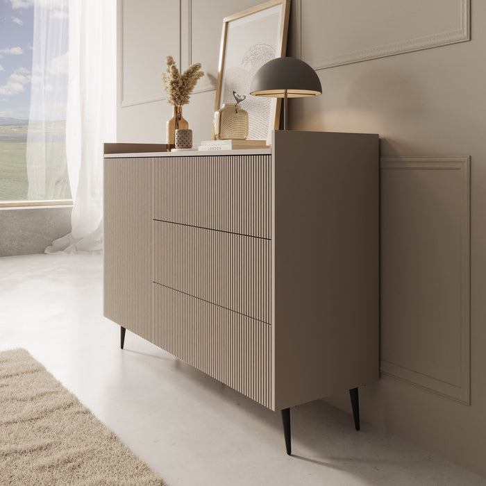 Meubella - Asty - Dressoir - Beige - 126x41x92 cm