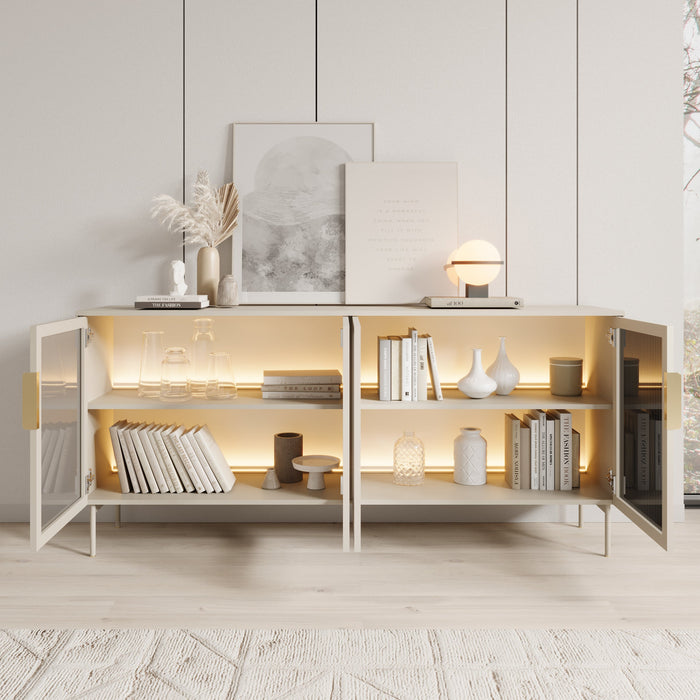 Meubella - Lomo - Dressoir - Beige - 181 cm