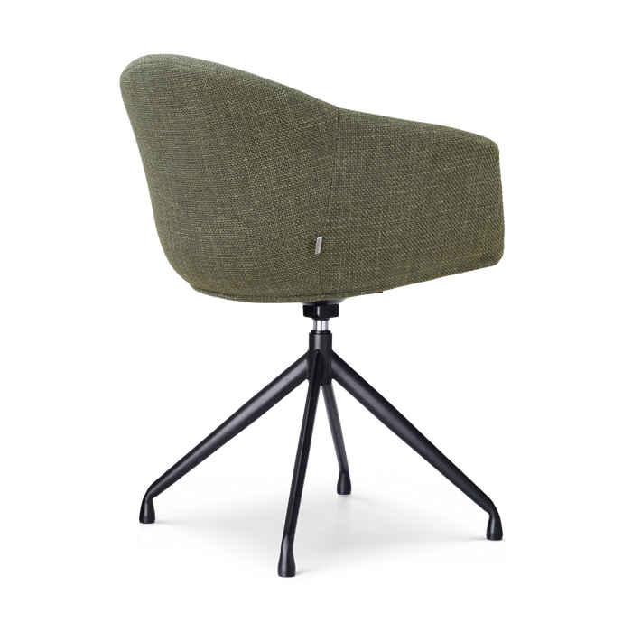 Nolon Nola-Otis draaibare eetkamerstoel forestgroen - zwart onderstel