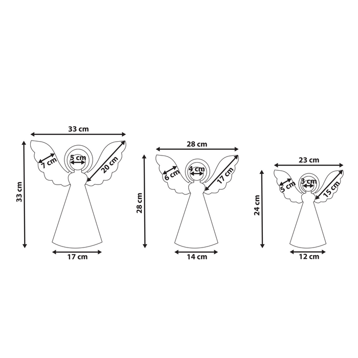 Beliani - EIRA - Set van 3 kerstfiguren - Beige - Papier