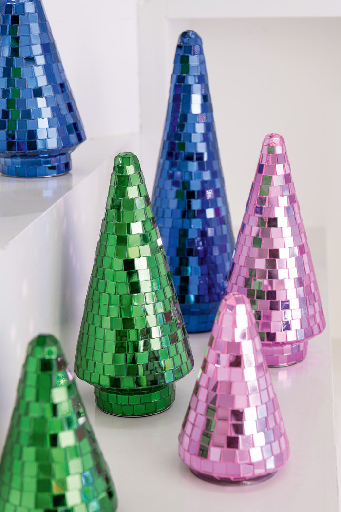 J-Line decoratie Boom Spiegel - glas - groen - large