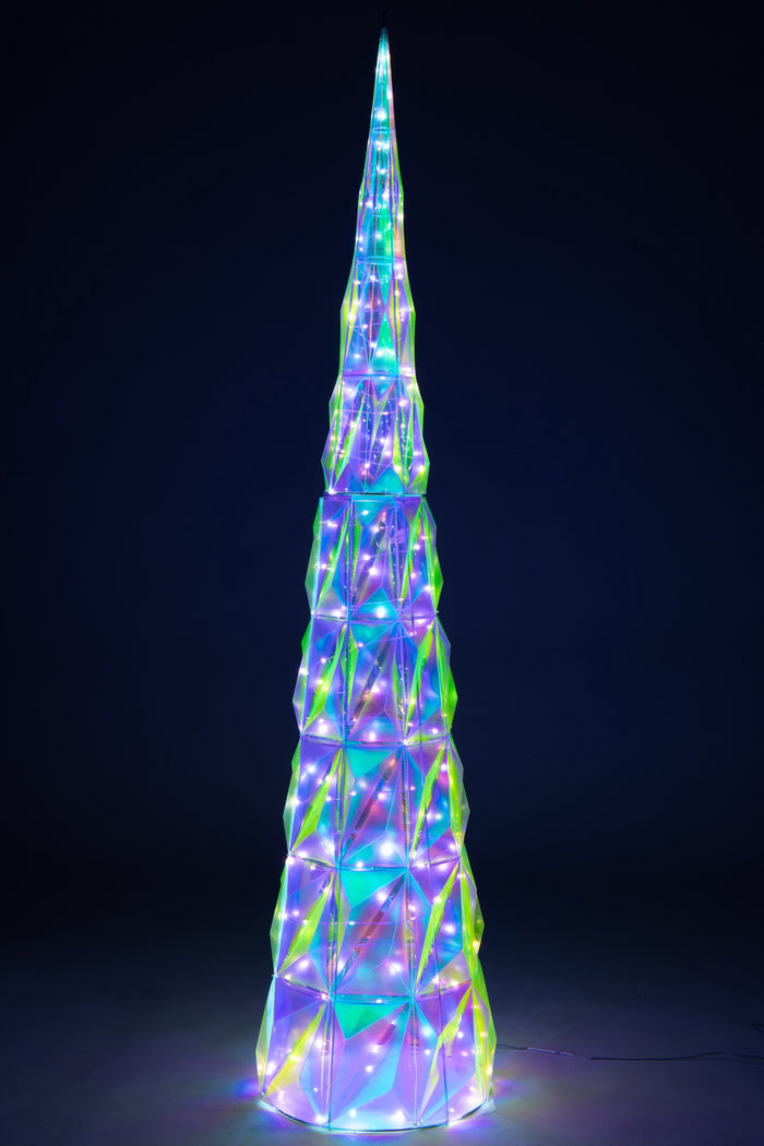 J-Line decoratie Boom - kunststof - mix - large - LED lichtj