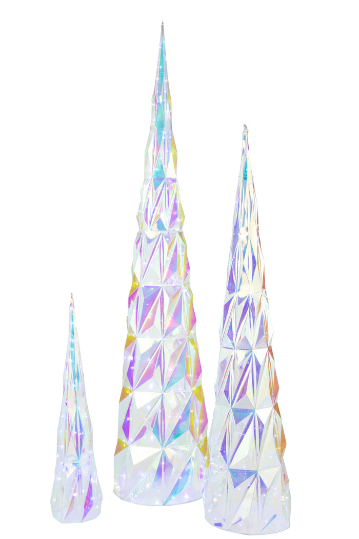 J-Line decoratie Boom - kunststof - mix - large - LED lichtj