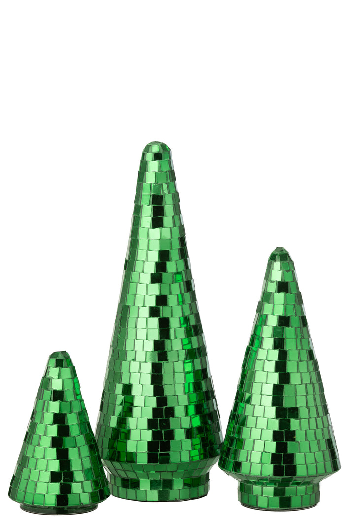 J-Line decoratie Boom Spiegel - glas - groen - large