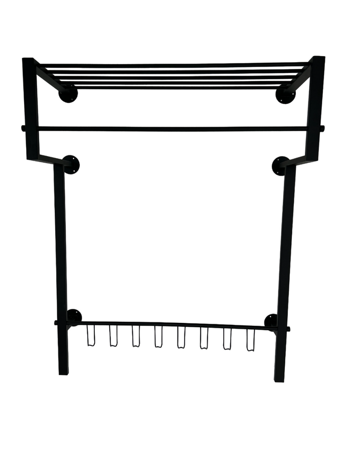 LT-Luce Kapstok Joy Royal XXL Mat Zwart 8 Haken 95 x 75cm
