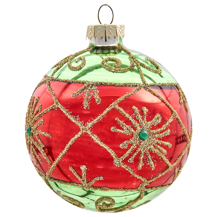 Beliani - TWINKLE - Set van 70 kerstballen - Rood|Groen - Glas