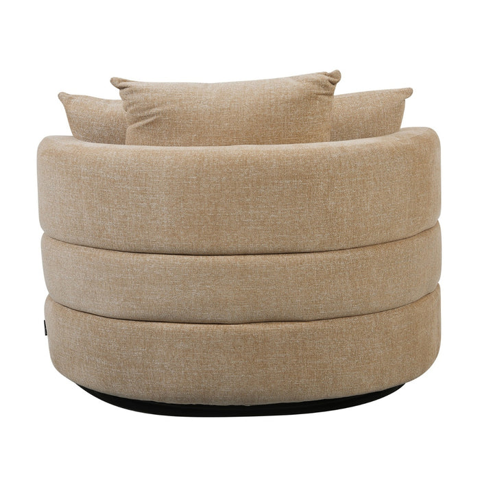 DÉJA Living - Draaifauteuil Taupe Stof - 100x100x84cm - Miles