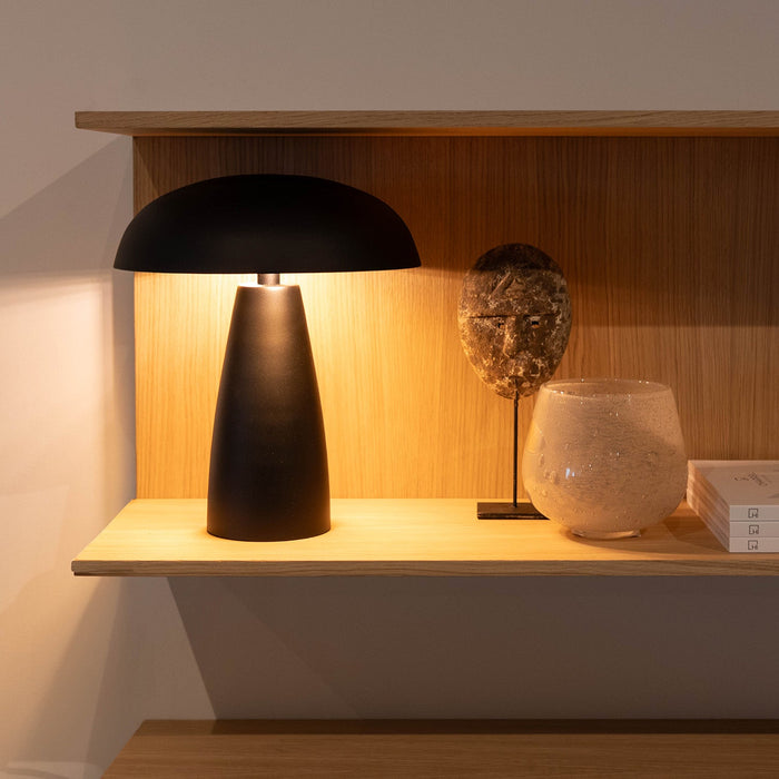 Atmooz Tafellamp Delilah - Zwart & Goud - Ø 25 cm - Metaal - Dimbaar