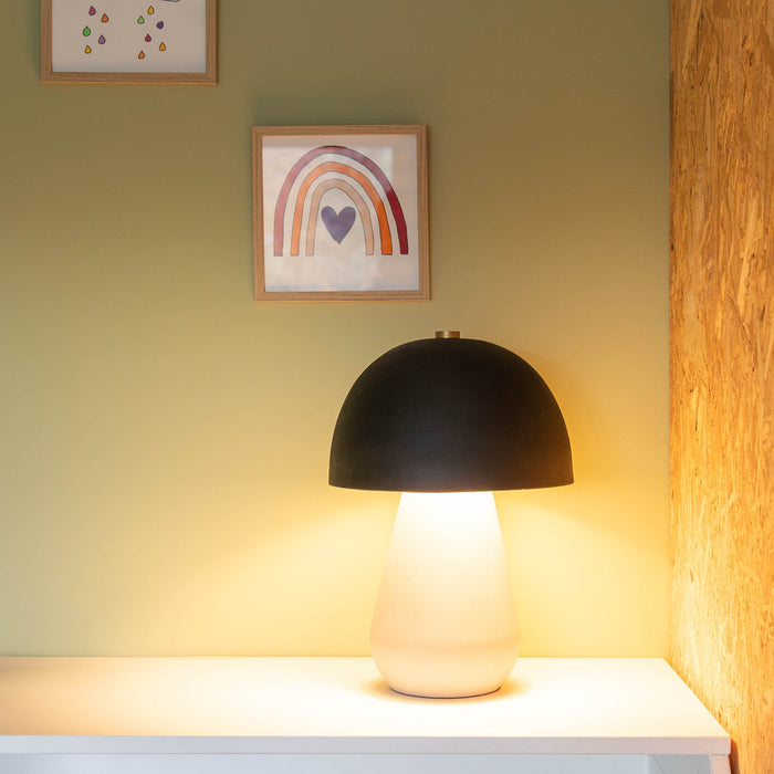 Atmooz Sacha Tafellamp - Terracotta - Gebroken Wit|Zwart - H38 cm