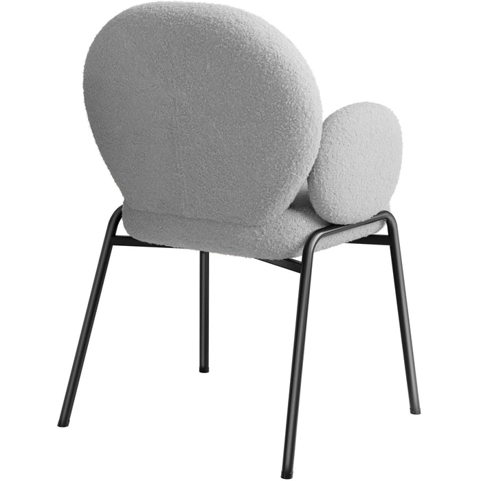 tectake® Stoel Scandi gestoffeerd, bouclé stof - Set van 6