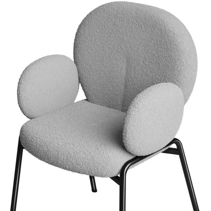 tectake® Stoel Scandi gestoffeerd, bouclé stof - Set van 2