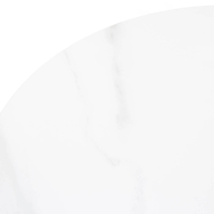 Giga Meubel - Bijzettafel Wit Keramiek|Naturel - Ø60x55cm - Alba