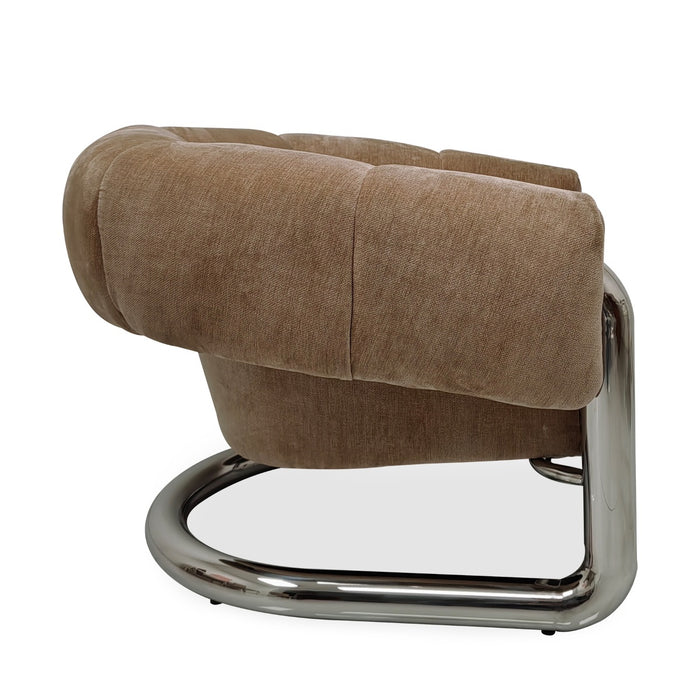 DÉJA Living - Fauteuil Beige|Chrome Stof - 98x96x79cm - Leka