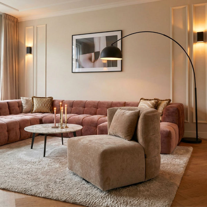 DÉJA Living - Draaifauteuil - Taupe Stof - 88x95x75cm - Ethan