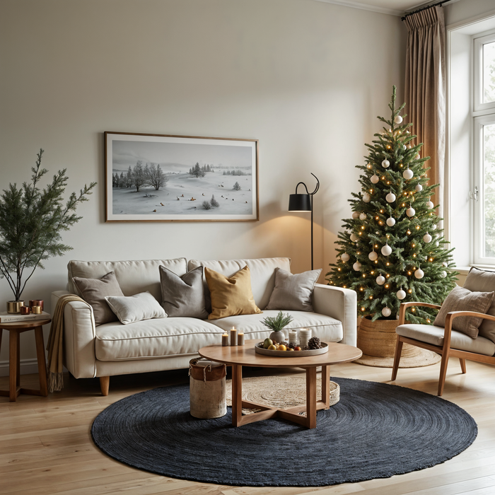 Mrcarpet Rond jute vloerkleed Zwart|Antraciet 160cm