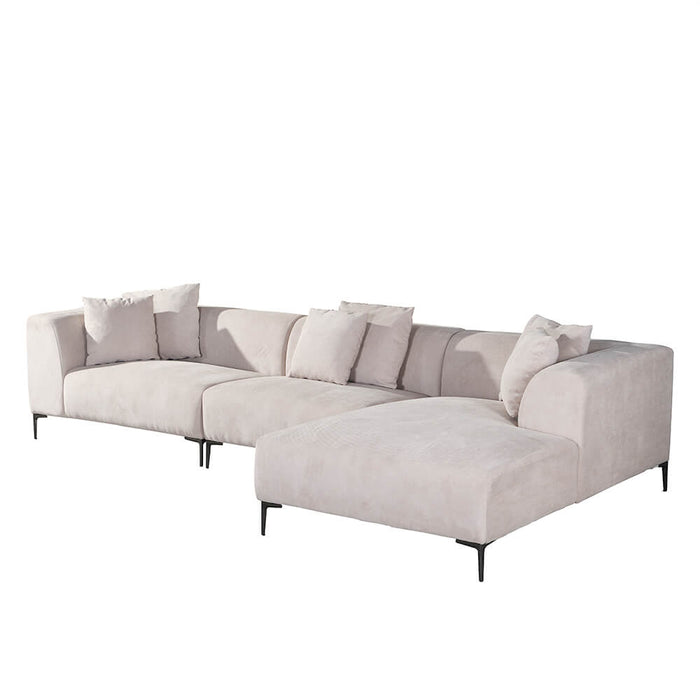HOME DELUXE Hoekbank met Chaise Longue Rechts - Webstof - Beige