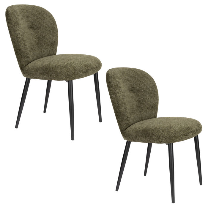 Housecraft Living Alaz Eetkamerstoelen Groen - Set van 2