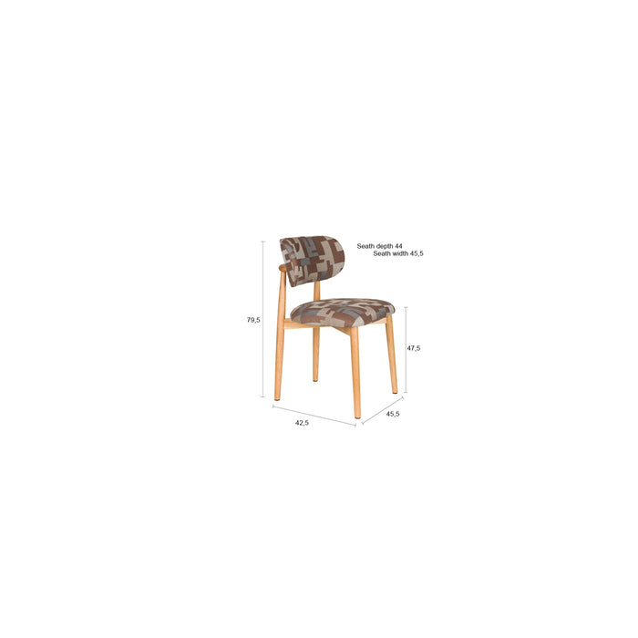 Housecraft Living Elle Eetkamerstoelen Bruin - Set van 2