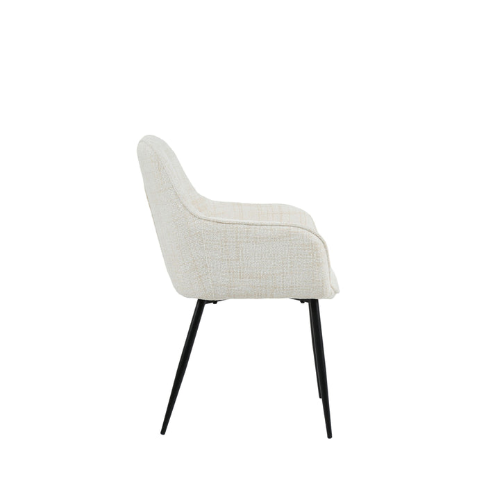 Housecraft Living Jez Eetkamerstoelen met armleuning Beige - Set van 2